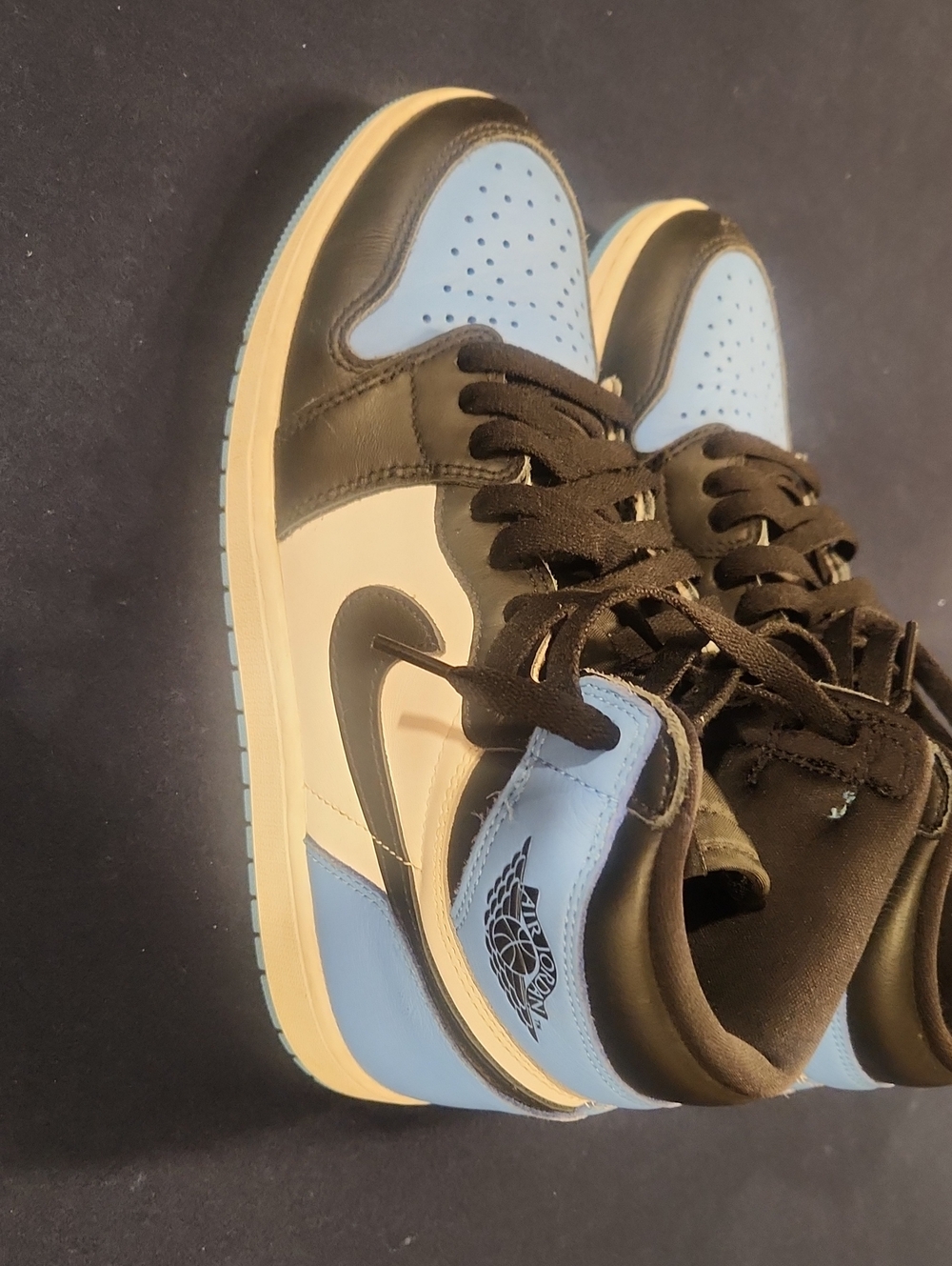 Nike Men's High-Top Sneakers in Black, Light Blue, and Cream